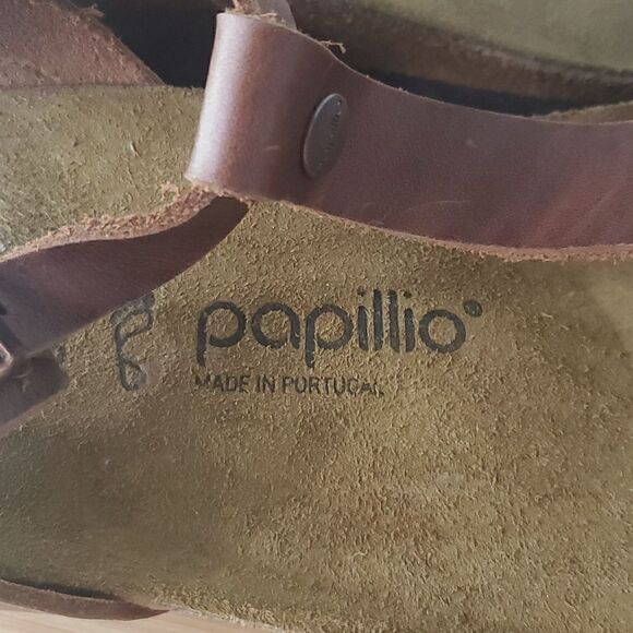 Papillio by Birkenstock Ashley BrownLeather T-Strap Wedge Sandals Women's EU 41 - Picture 7 of 11